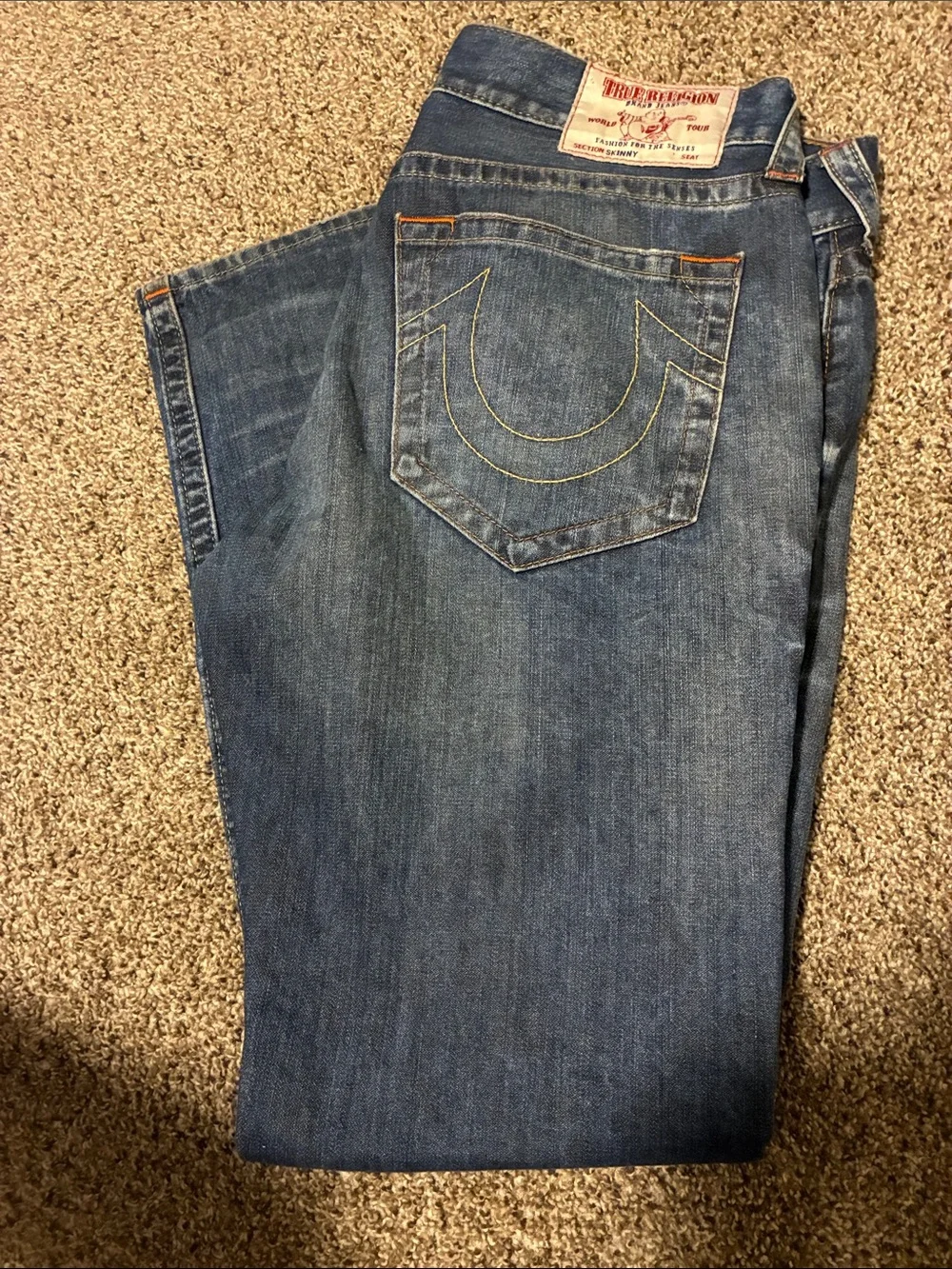 True Religion Straight-Leg Jeans in Medium Blue Wash 38/32